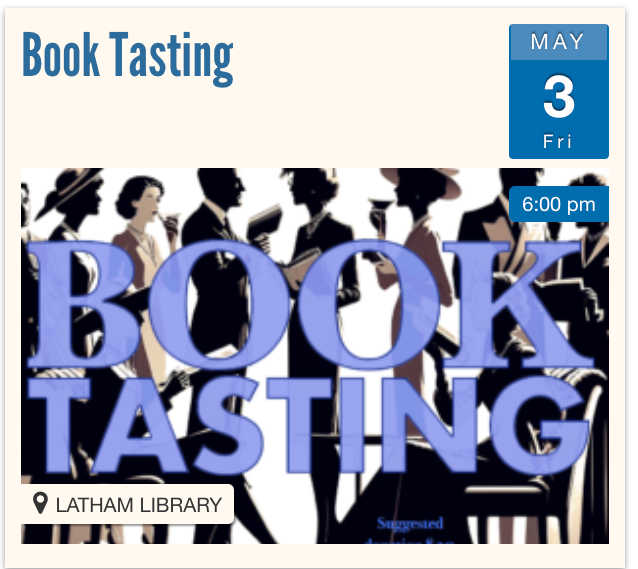 Book Tasting on May 3