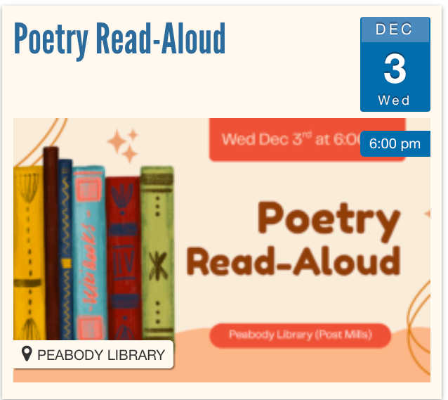 Poetry Read-Aloud on December 3
