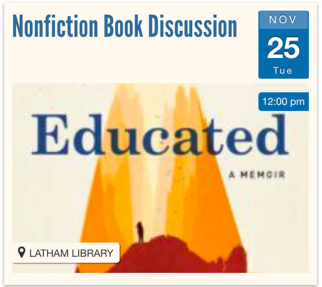 Nonfiction Book Discussion on November 25