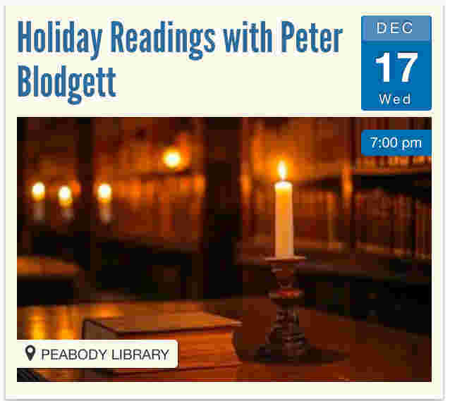 Holiday Readings with Peter Blodgett on December 17