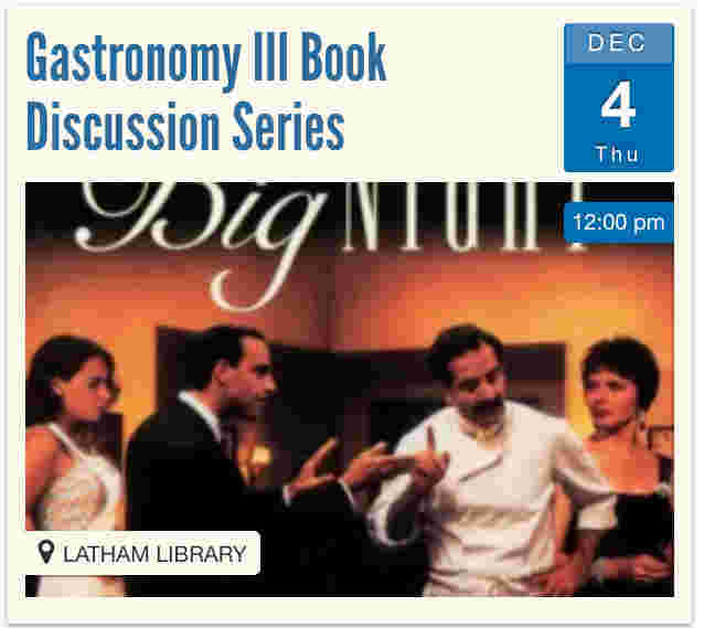 Gastronomy III Book Discussion on December 4