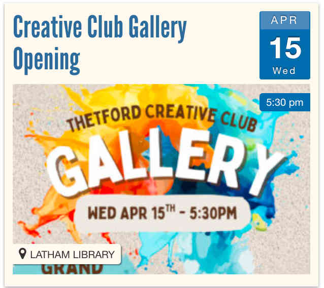 Creative Club Gallery Opening on April 15