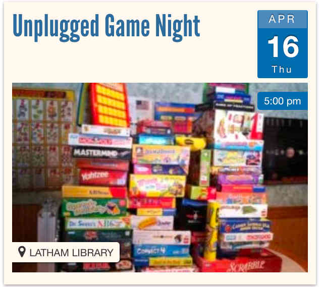 Unplugged Game Night on April 16