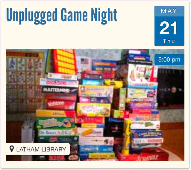 Unplugged Game Night on May 21