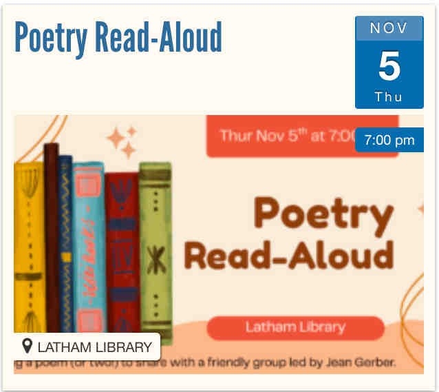 Poetry Read-aloud on November 5